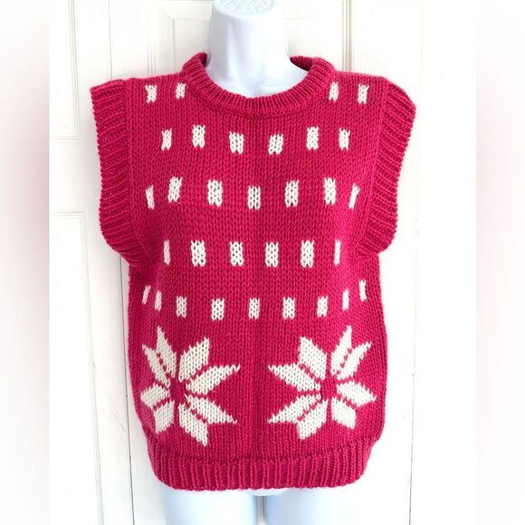 Vintage Sweater Vest Knit Grandma Cottage Core 80’s 90’s Retro Cristina’s - Picture 1 of 8